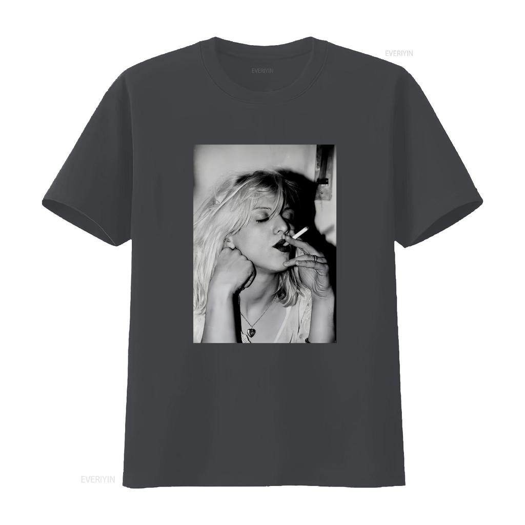 Sängerin Courtney Love Raucher T-Shirt Alle Größen S 4xl Baumwolle Unisex Zc2319 Vintage Grafikdesigner Kleidung Vielseitige Mode