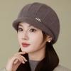 Hat Female Autumn Winter Fashion Versatile Thickened Ear Protector Warm Duck Tongue Beret Rabbit Hair Knitted Wool Hat