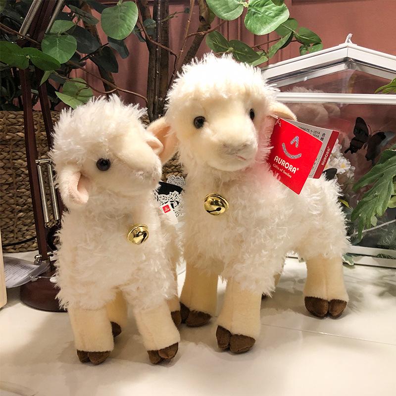 Simulation Kawaii Cute Animal Sheep Plush Toy Lamb Doll Cute Bell Alpaca Toy High Quality Toy