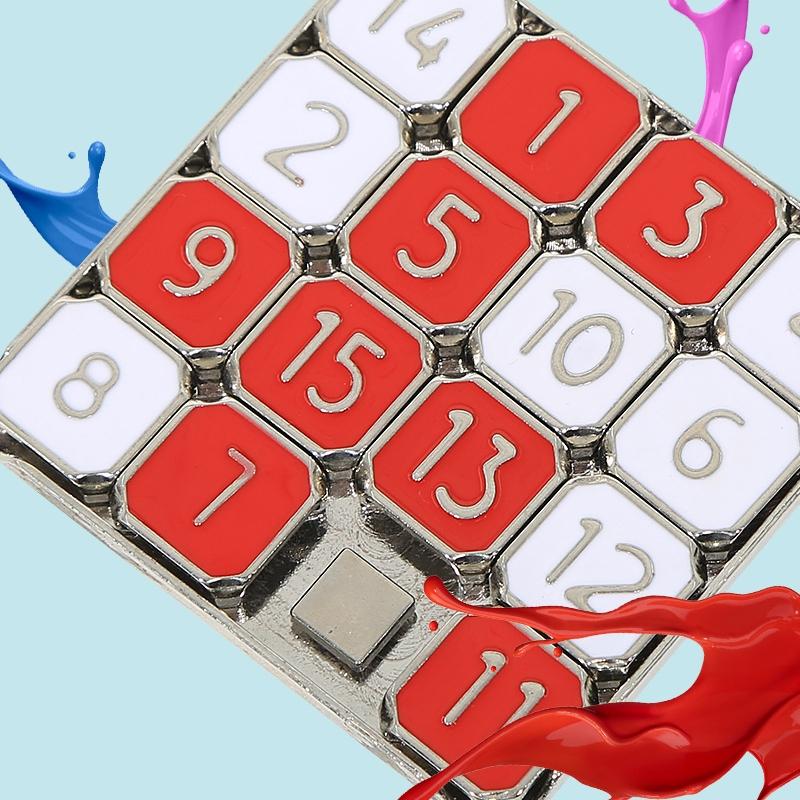 Schiebepuzzle mit Metallzahlen für Kinder – Stressabbau-Spielzeug – Geschenk für Schule, Kindergarten und Kinder