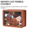Piggy Bank with Savings Goal and Numbers Home Money Storage Box with Counter Wood Cash Coin Bank for Helping The Habit of Saving
