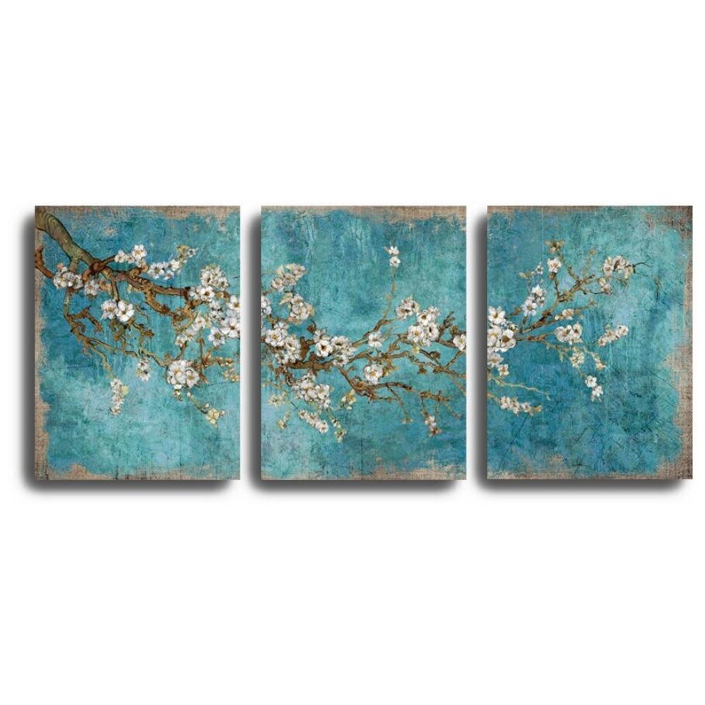 

3 предмета настенного искусства Картина на холсте, написанная вручную Картина маслом Современное цветочное произведение искусства украшение для гостиной и спальни 21*30cm No Frame