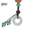 Braided Cell Phone Strap Flower Mobile Charm with Wooden
