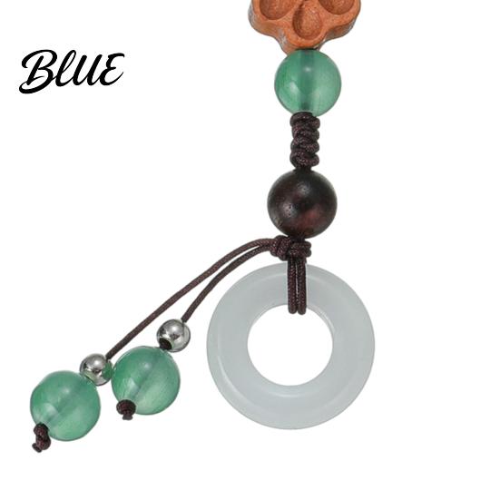 Braided Cell Phone Strap Flower Mobile Charm with Wooden
