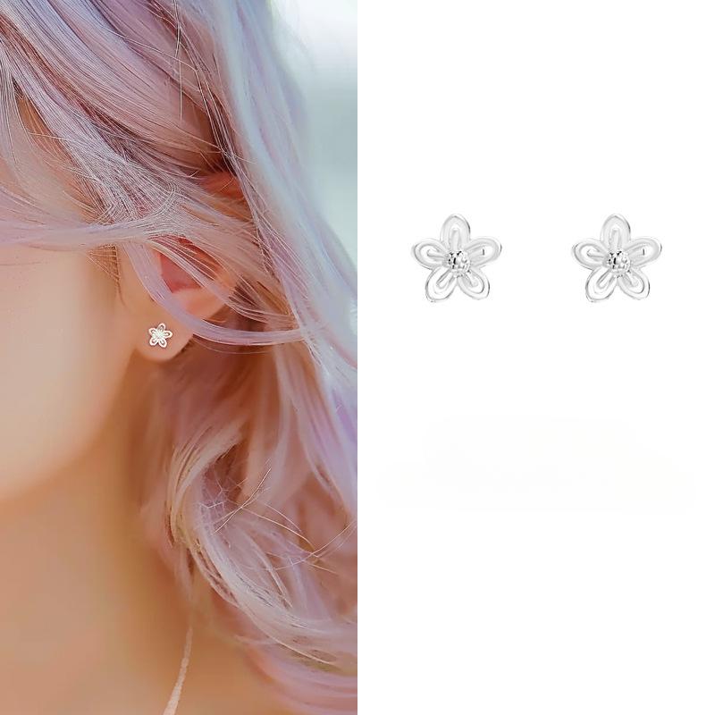 925 Sterling Silber Blume Schraube Ohrringe Stilvolle frauen Party Feine Schmuck Schöne Accessoire Geschenk