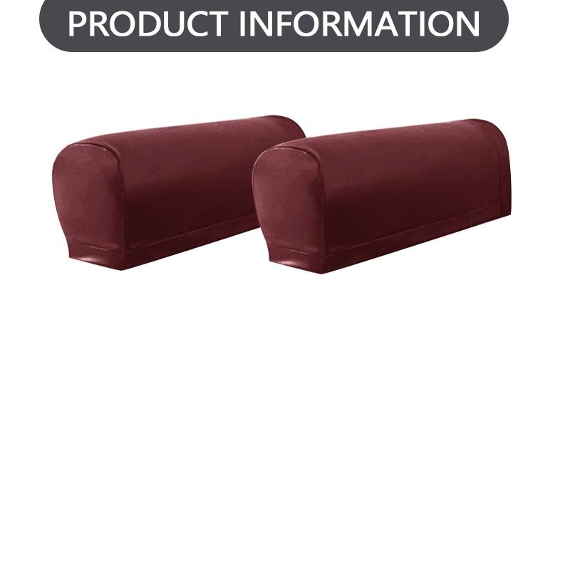 

2Pcs Universal Stretch Sofa Armchair Arm Covers Nonslip , Armrest Cover Ultra Thick And Soft PU Leather Stretch Arm Cover червоний