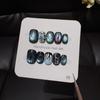 10Pcs Green Cat Eye Handmade Press On Nails Short Simple Fake Nails Artificial Nail Tips
