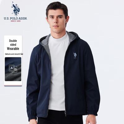 Chaqueta cortavientos informal de negocios reversible para hombre