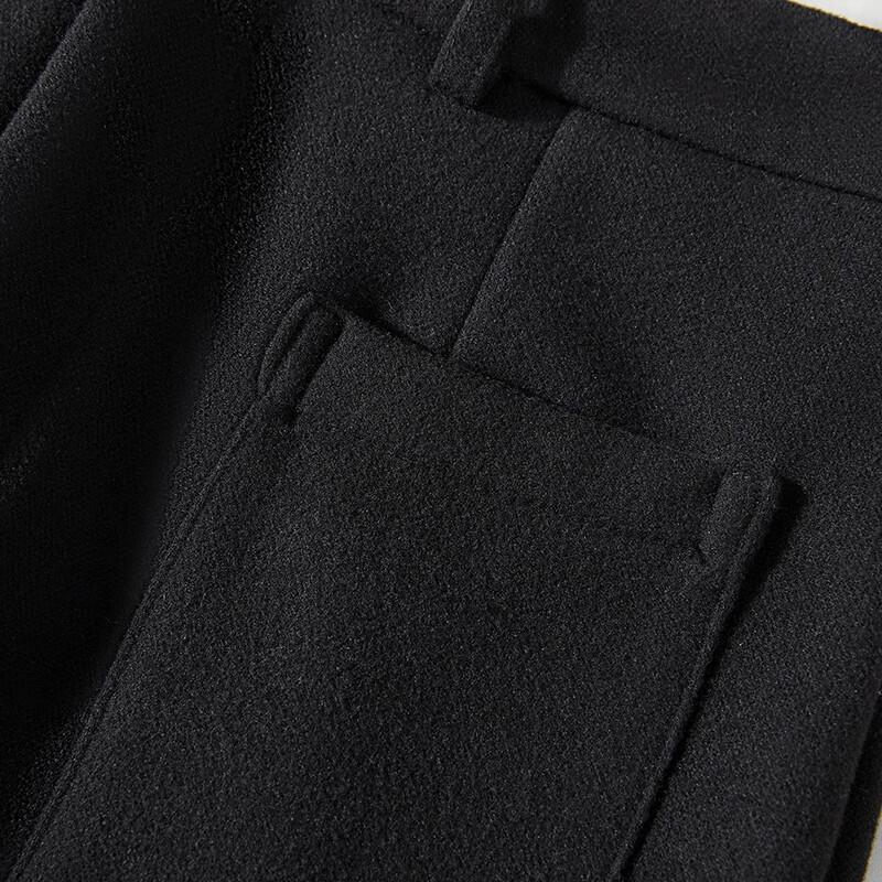 Women's High-Waist Wide-Leg Spliced Wool Blend Suit Trousers