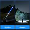 Multi functional strong light zoom flashlight, portable anti fall USB multi-mode outdoor work essential item, adventure hiking, emergency needs