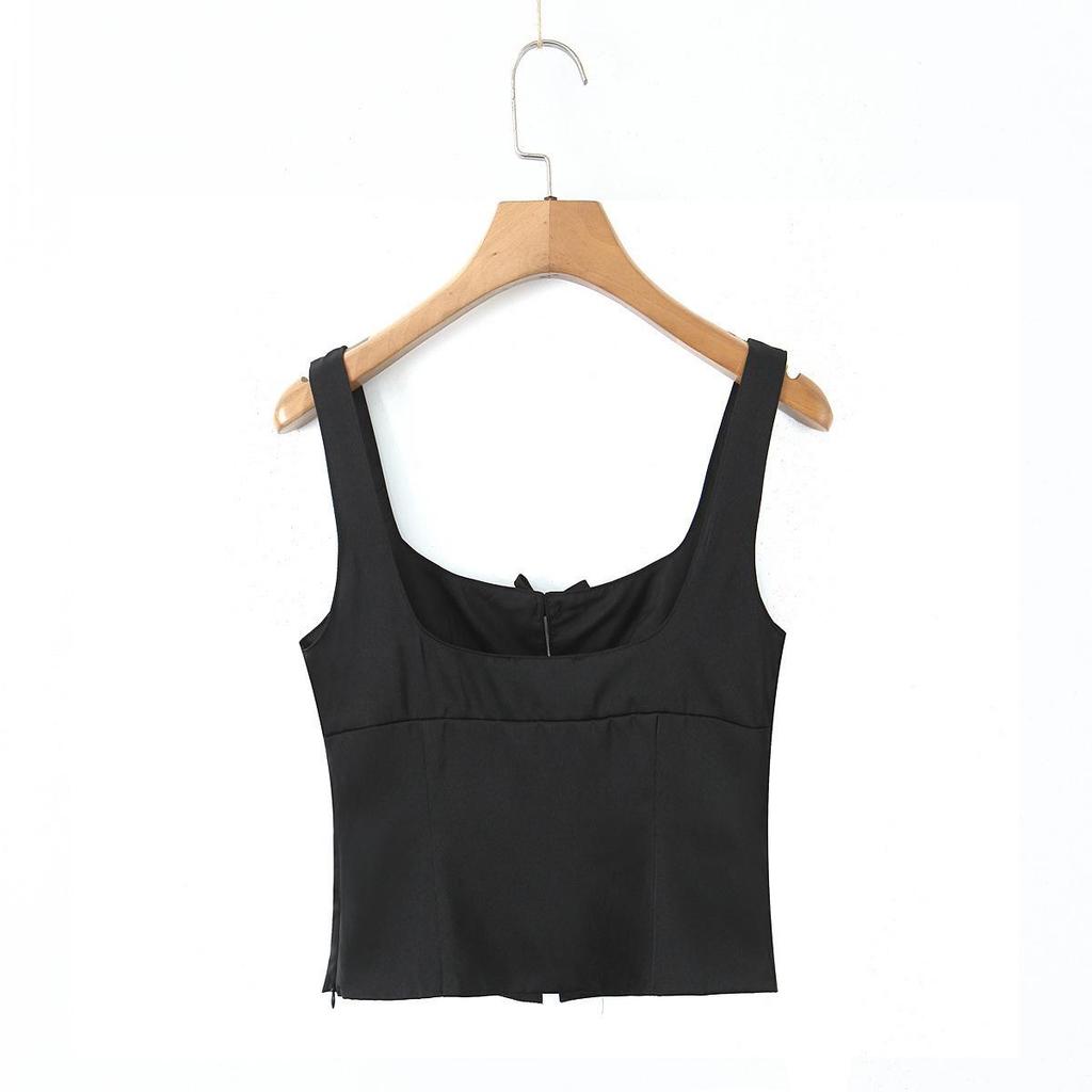 European & American Women's Bow-Decorated Camisole Top D79771