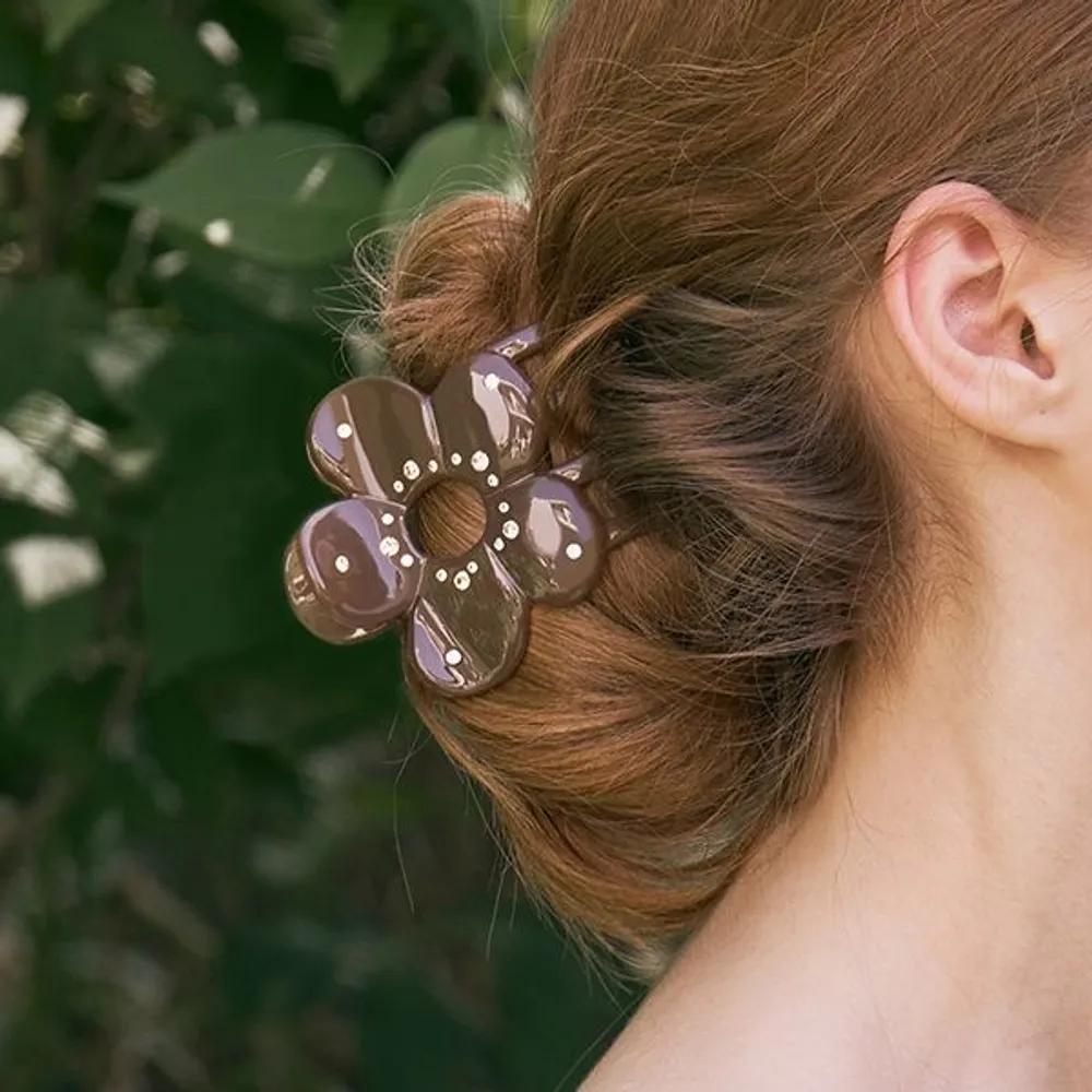 Austria Crystal Color Clover Hair Clip-L LFSA0631 green