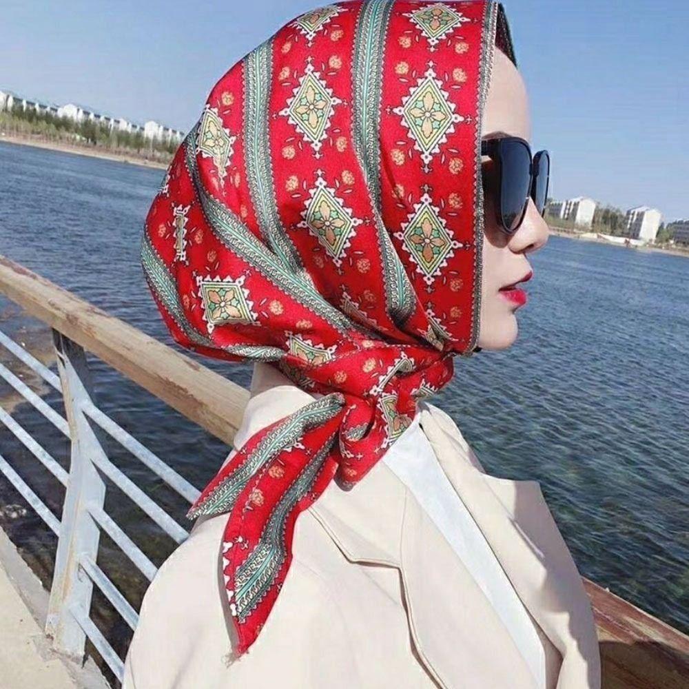 Simulation Silk Baotou Hat Soft Headscarf Summer Islamic Hat  Women