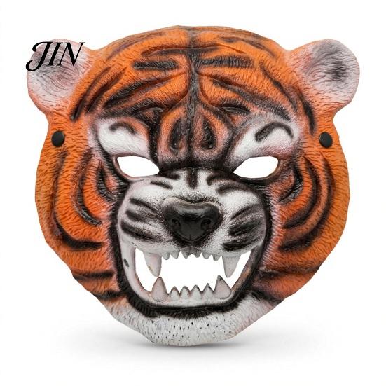 Full Face Animal Masque Halloween Tiger Masque, Realistic Head Crack-resistant PU for Masquerade Party Costume, Stage Performance Three-dimensional