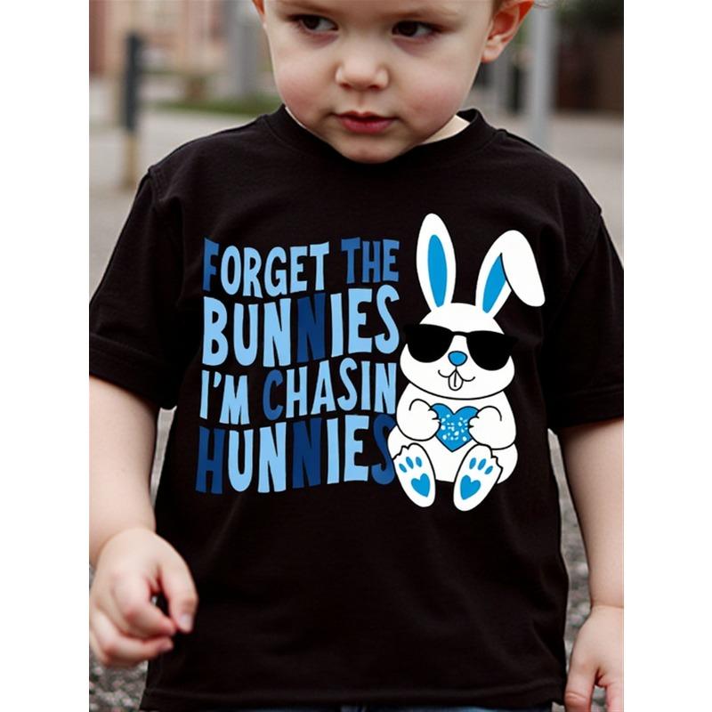 European sizes Easter Boys Tee - Skip The Bunnies, I M After Hunnties Stylish Bunny Design Boys 98cm чёрный