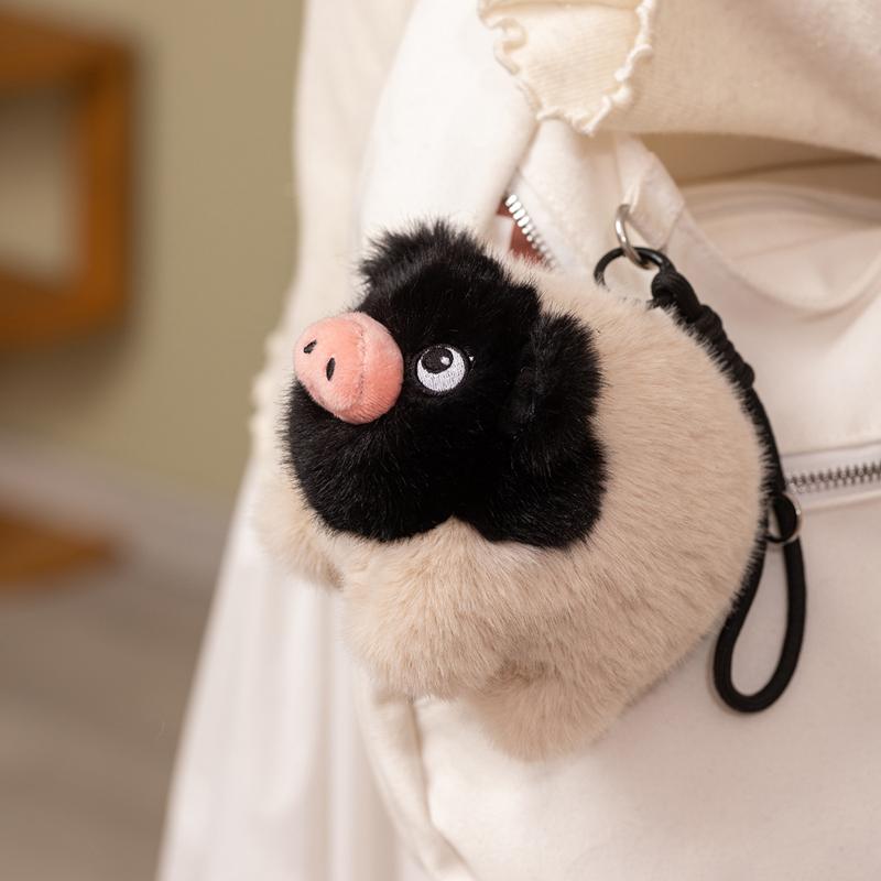 Pink Piggy Doll Stuffed Plush Toy Standing Black Face Fatty Animal Plushie Appeasing Birthday Gift