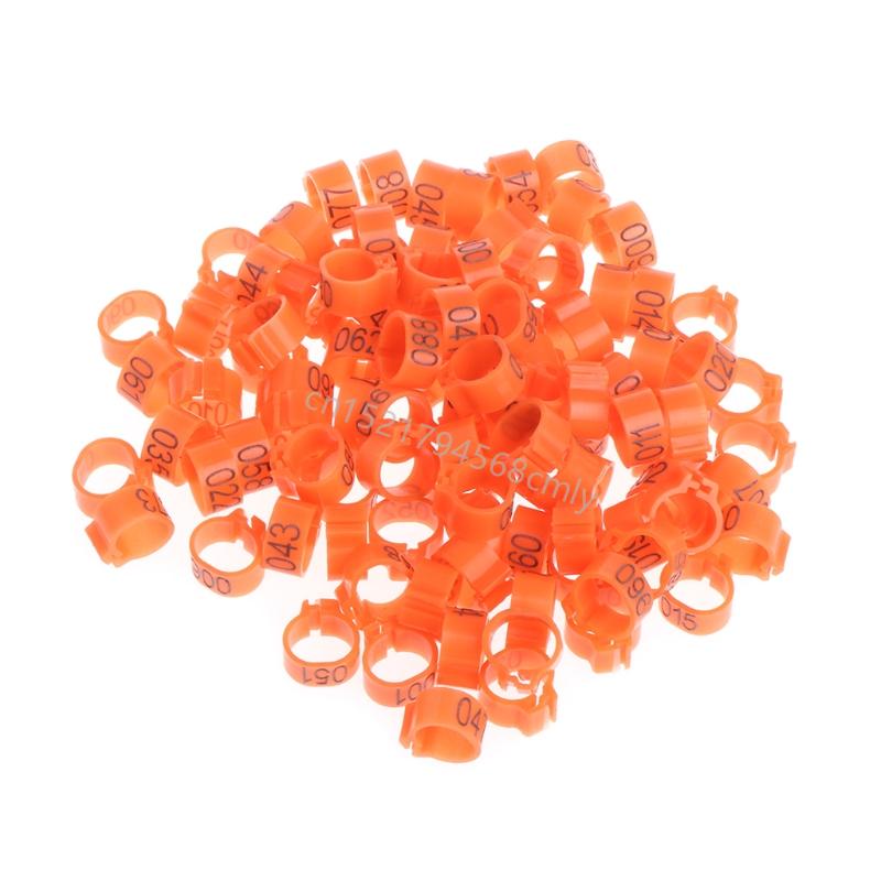 100 Pièces Anneaux de Patte d'Oiseau Poulet Anneaux de Patte d'Identification Dinde Anneaux de Patte de Volailles Clip pour Pigeons Oiseaux 10mm 6XDE