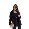 Neue Wolljacke mit Revers und Reißverschluss für den Herbst in Übergröße für Damen