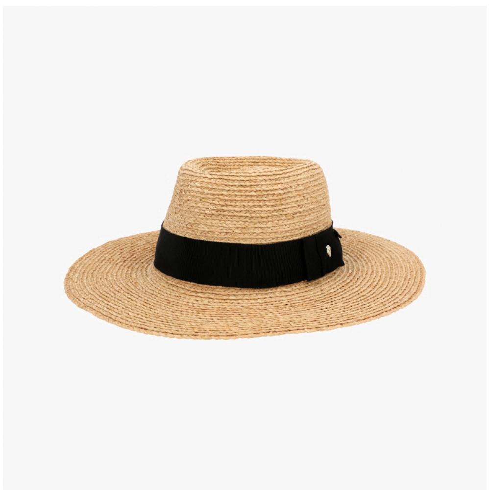 Helen Kaminski Zenna Natural Black Fedora Bucket Hat Hat51932