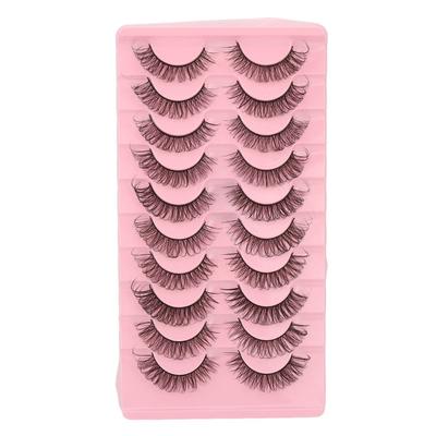 10 Paar Falsche Wimpern Set DD Curl Wispy Fluffy Wiederverwendbar 3D Mehrschichtige Falsche Wimpern für