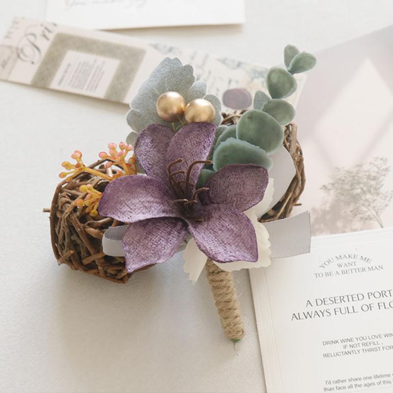Hochzeit Brust Blume Trauzeuge Band Party Corsage Handgelenk Blumen Fotografie Polyester Feiern Zubehör liefert