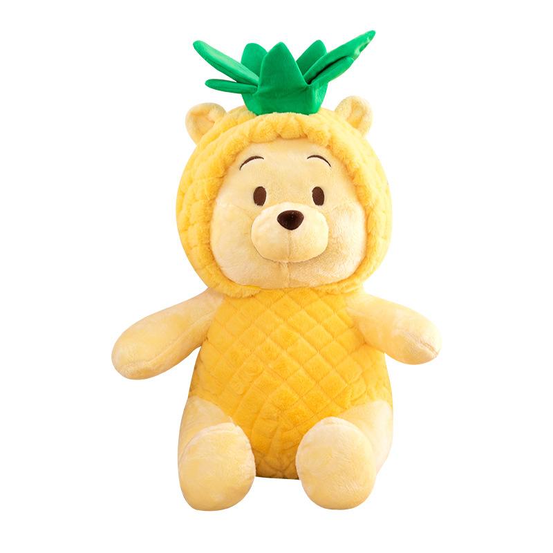 New Pineapple Winnie the Pooh Doll Plush Toy Hat Can Be Taken Off Doll Sleeping Puff Bear
