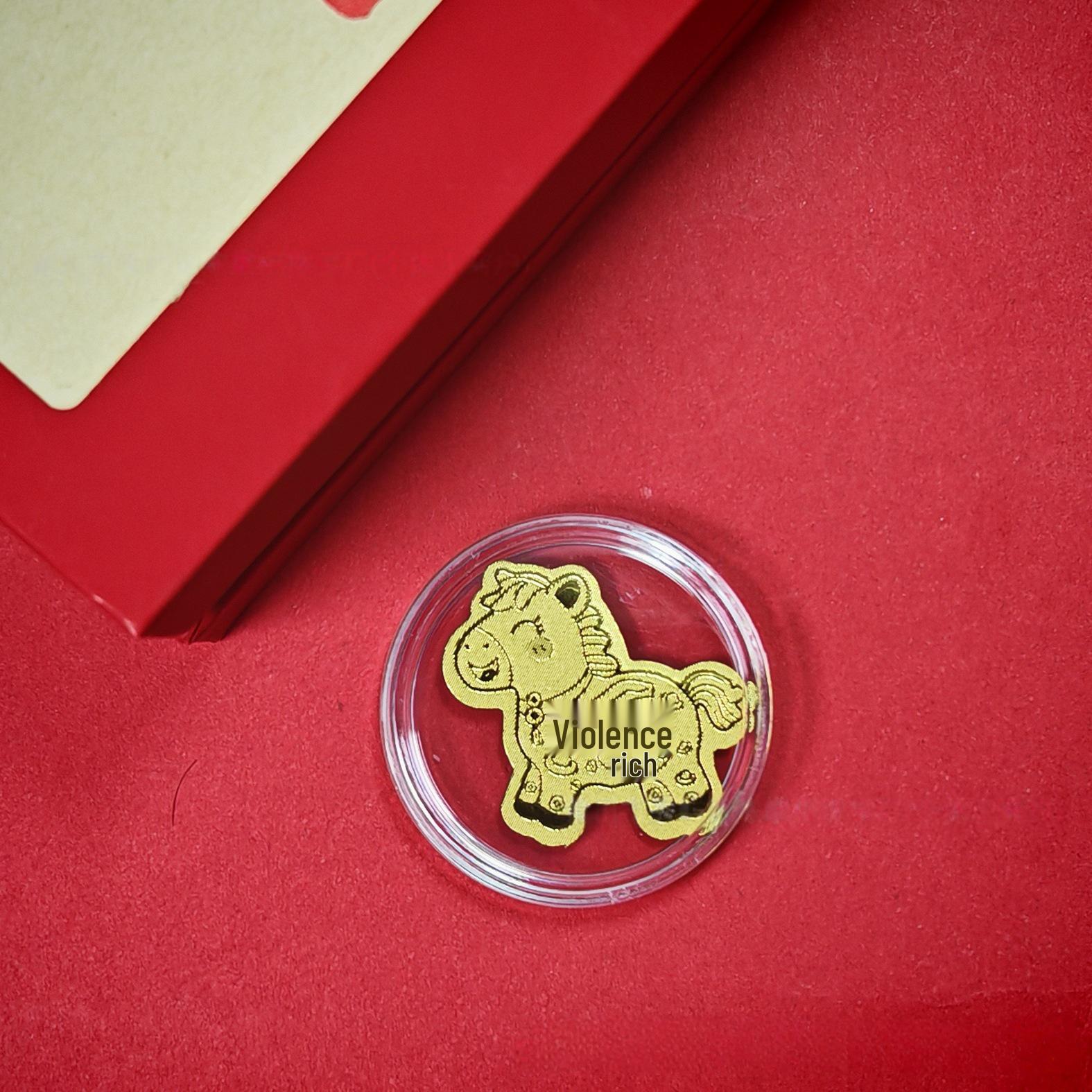 

999 Pure Gold Year of the Horse Phone Sticker - Attract Wealth & Prosperity, Creative Cultural Gift Box Set, Bestseller