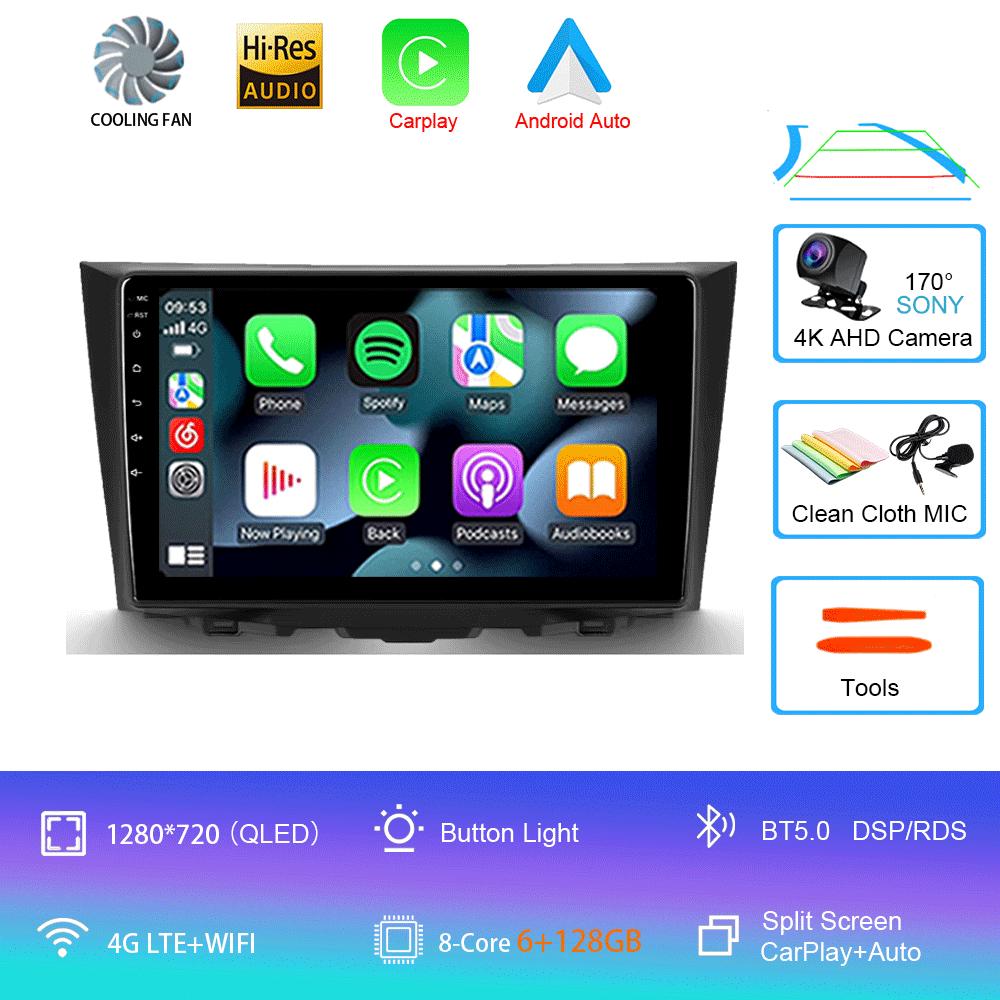 Car Radio Android 14 CarPlay Auto WIFI+4G For Suzuki Kizashi 2009 - 2015 GPS Navigation Stereo Multimedia Video Player Head Unit