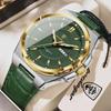 POEDAGAR Luxury Fashion Man Wristwatch Waterproof Luminous Date Week Big Dial Quartz Men's Watches Casual Leather Men Watch