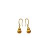 Brushed Gourd Gold-Plated Earrings: Light Luxury Fu Lu Wealth-Attracting Hook Dangles