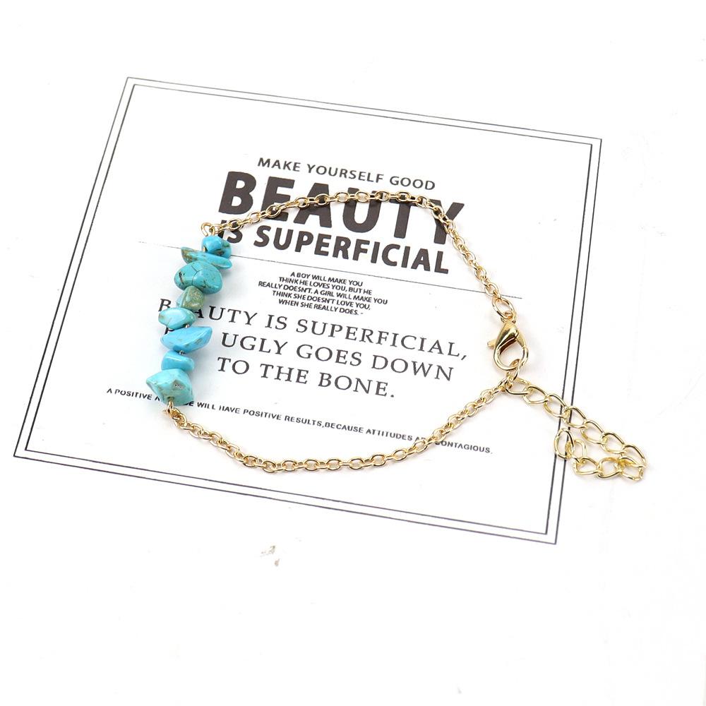 Drainage Natural Crystal Agate Gravel Semi-Precious Stone Bracelet Bracelet Irregular Stone Jewelry B79