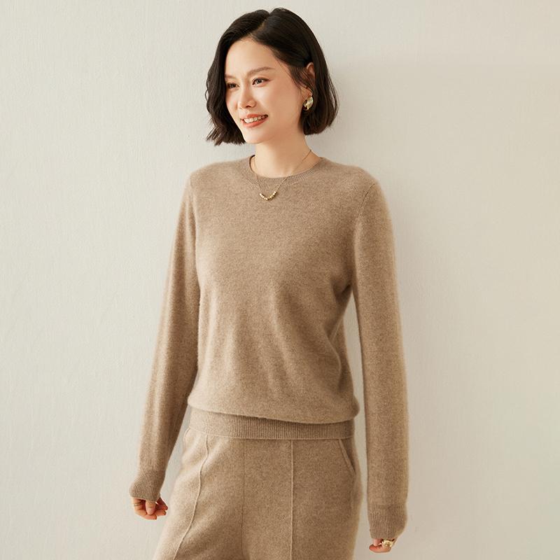 Dámský kašmírový svetr Qinghe kašmír 100% kašmír podzimní a zimní kašmírový svetr měkký a teplý