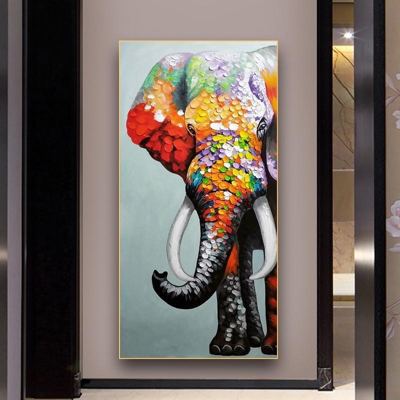 5d Diamond Painting Full Diamond New Living Room Elephant Porch Vertical Version 2024 Point Diamond Cross Stitch Diamond Stitch Corridor Mosaic Art