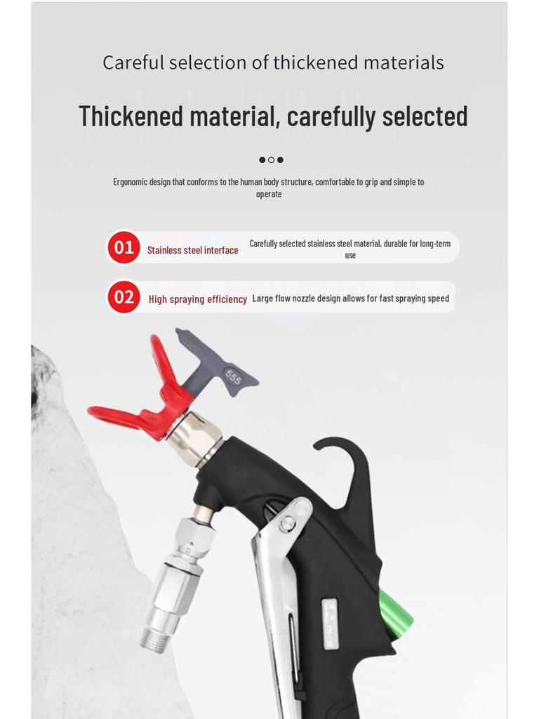 Tu Yue High-Pressure Airless Spray Gun with One-Button Atomization for Uniform, Fan-Shaped, Large-Head Waterproof Putty Spraying