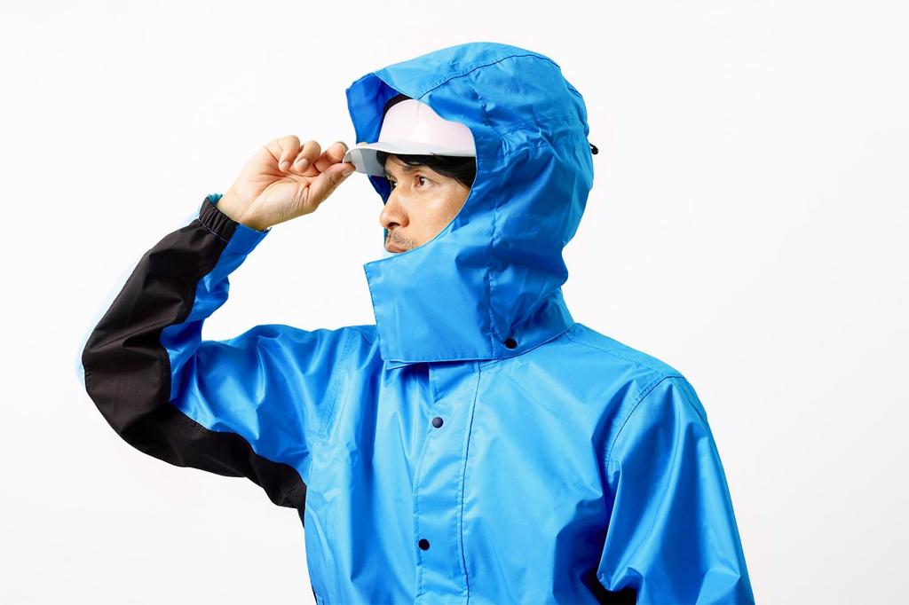 Costum de ploaie Glugă compatibilă cu cască Impermeabil permeabil la umiditate Turcoaz 3L [Document]