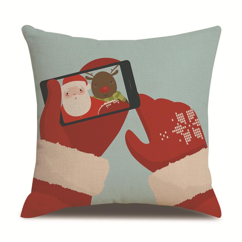 Christmas Creative Single-sided Pillowcase Living Room Linen Car Pillowcase Sofa Pillowcase Bedside Cushion Cover