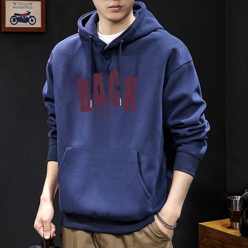 Men's Heavyweight Letter Print Hoodie - Autumn/Winter Thick Casual Jacket for Teens & Adults