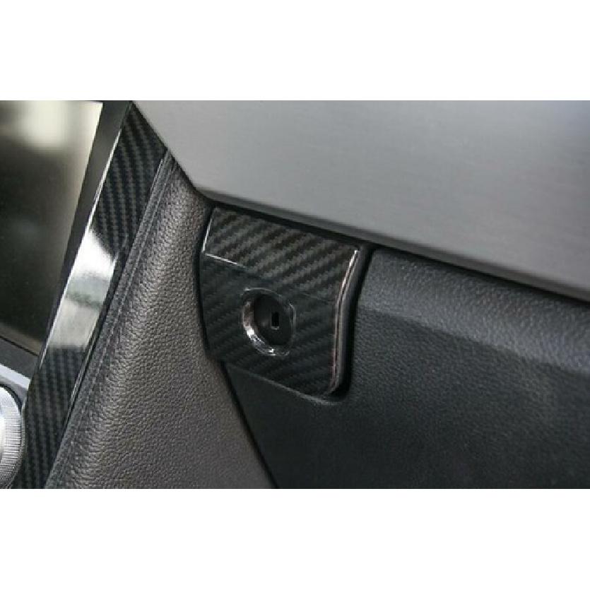 For Ford Mustang 2015- Carbon Fiber Co-Pilot Storage Box Switch Trim 1PCS