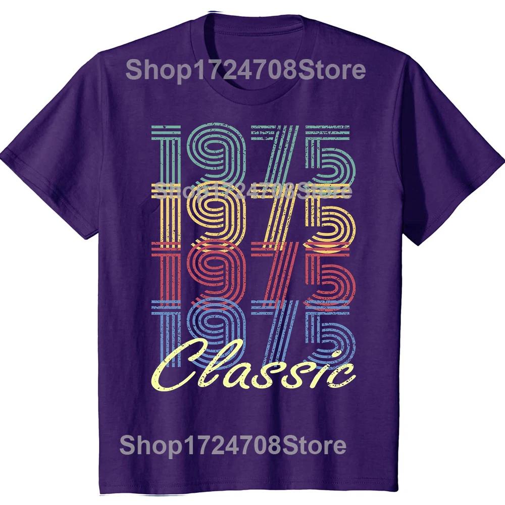 Novelty Born In 1975 Vintage T Shirts Graphic Cotton Streetwear Short Sleeve Birthday Gifts 50 Years Old Tshirt Mens Clothing