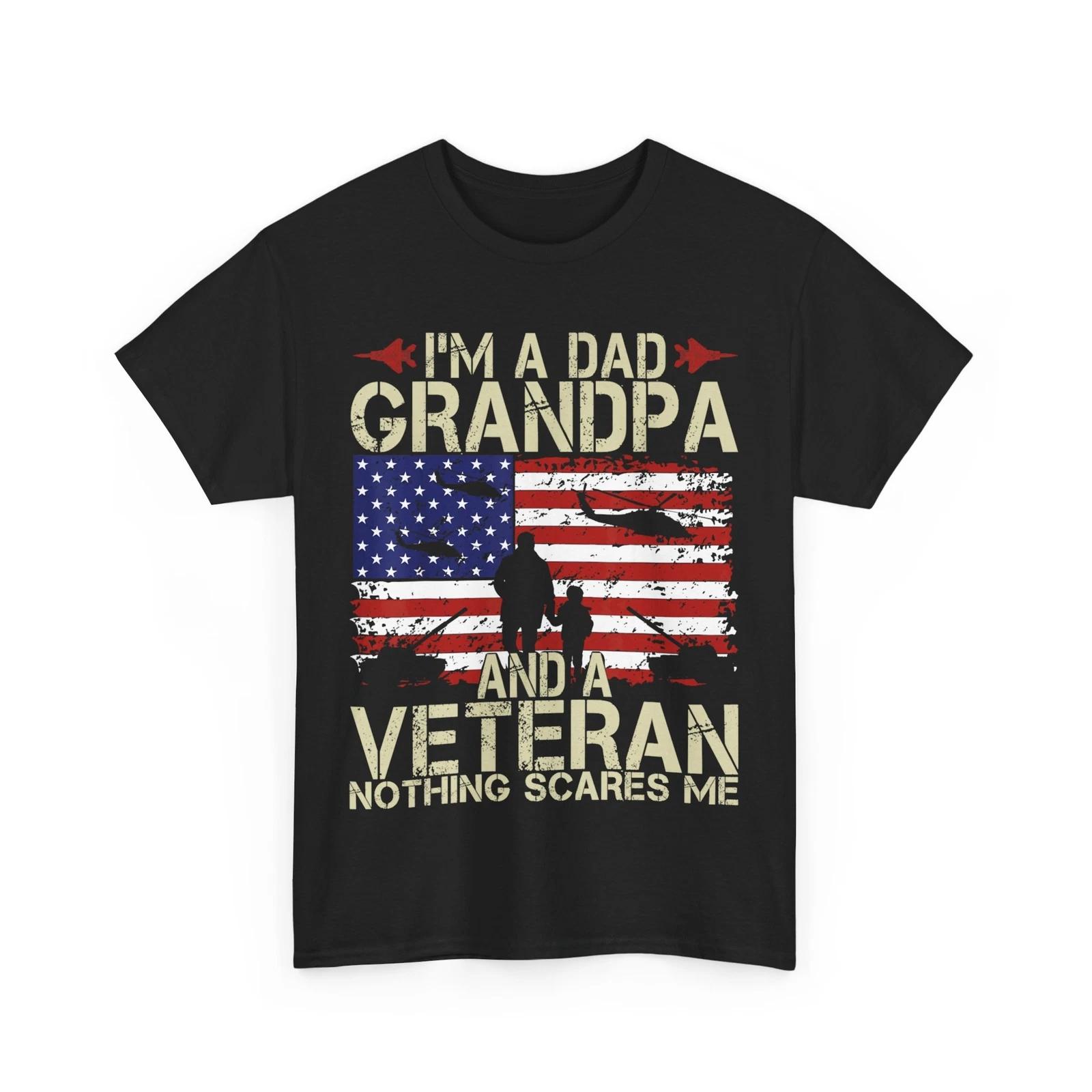 Veteran s Day Shirt, I m A Dad Grandpa And Veteran Father Men Vintage Shirt S