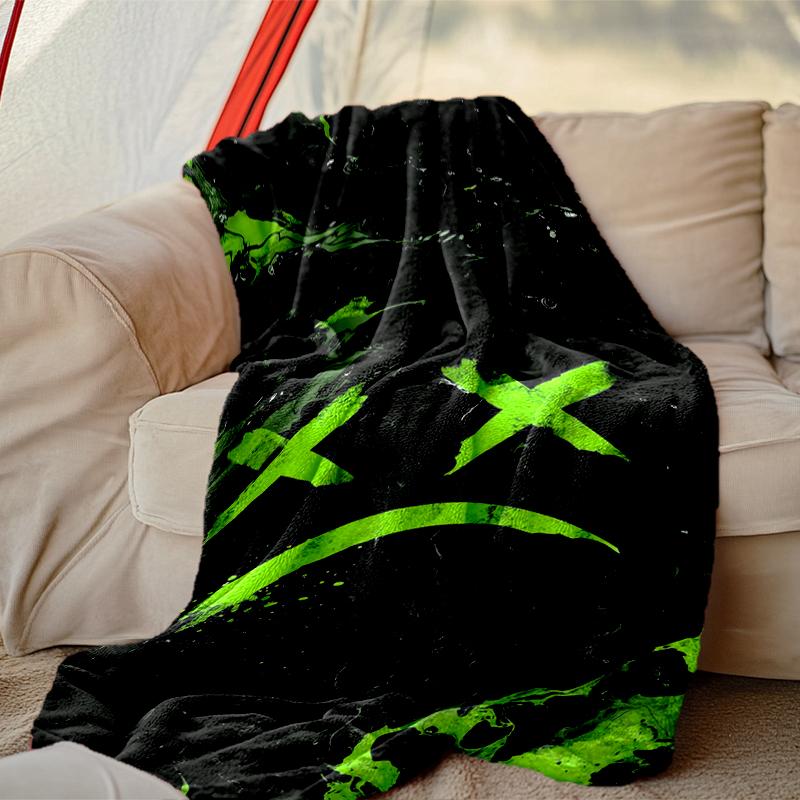 1pc Cozy Print Blanket, Demon Blanket Appropriate for Home Picnic and Travel Adventures