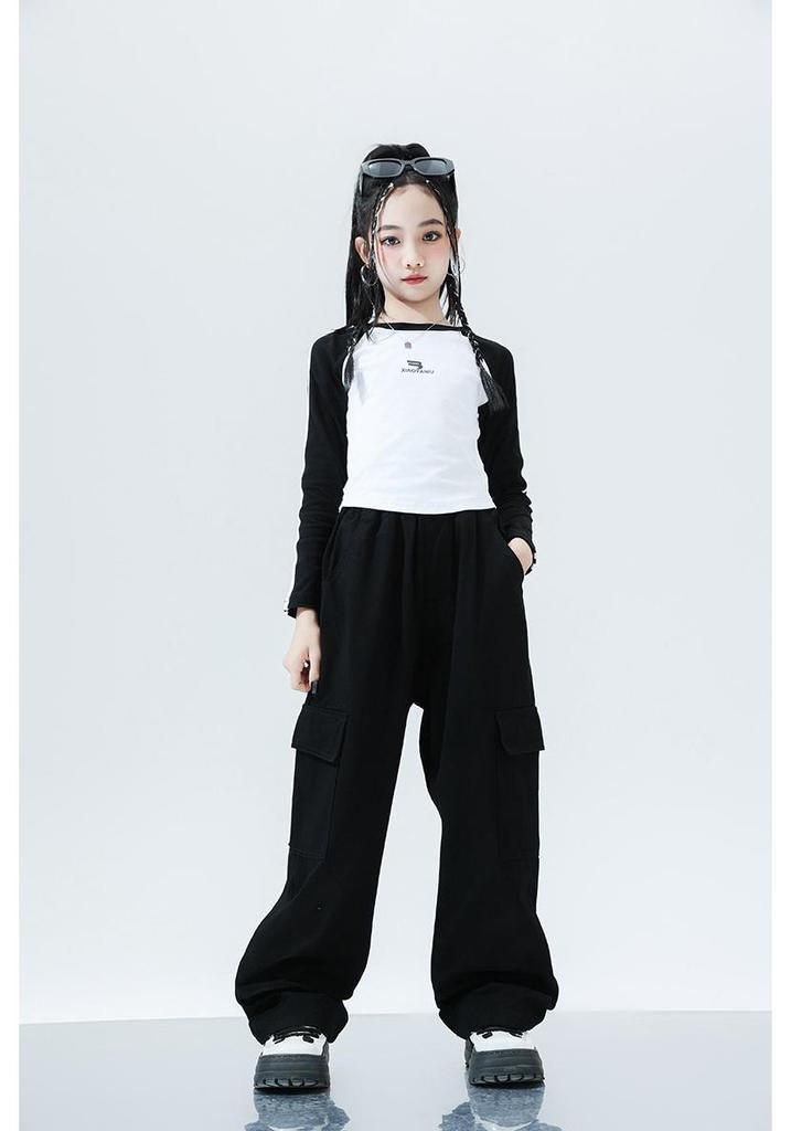Girls' Jazz and Hip Hop Dance Performance Outfit for Autumn