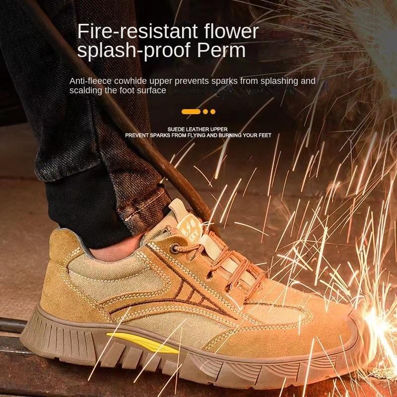 Labor Insurance Shoes Men's Anti-smashing, Anti-puncture, Oil-resistant Acid-alkali Electric Welding Work Shoes, Safety Shoes