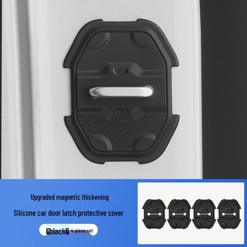 Car Door Lock Silicone Protector: Noise Reduction, Shock Absorption, Anti-Collision Pad for Safe Door Closing
