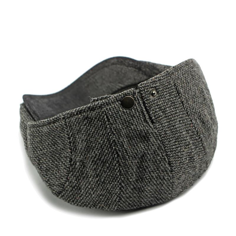 Contrast Color Wool Cotton Cap Autumn Winter Beret Retro Progressive Cap Thick Men's Peaked Cap