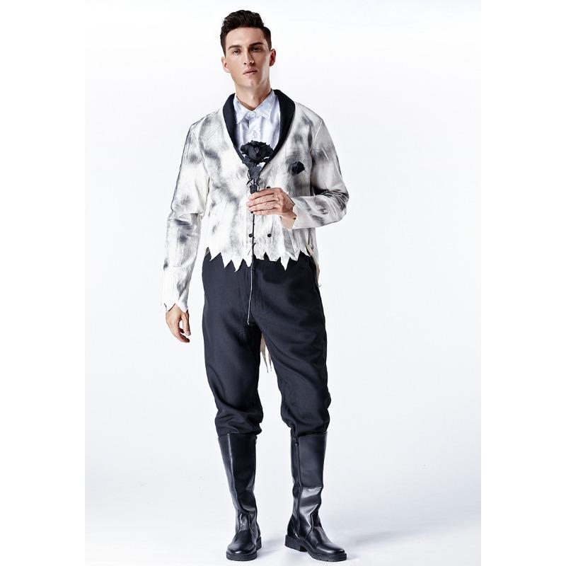 

Новый Хэллоуинский смешной костюм Жениха-скелета для маскарадной вечеринки XL