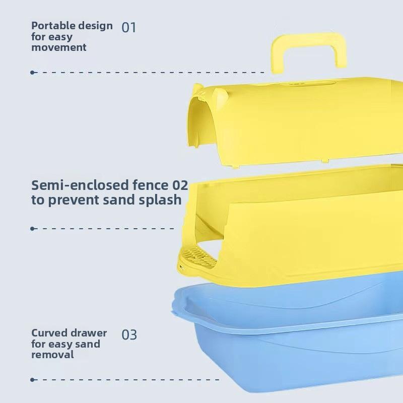 Extra-large fully enclosed cat litter box, anti-splash cat litter tray, cat toilet with UV sterilization, cat litter cabinet, pet supplies