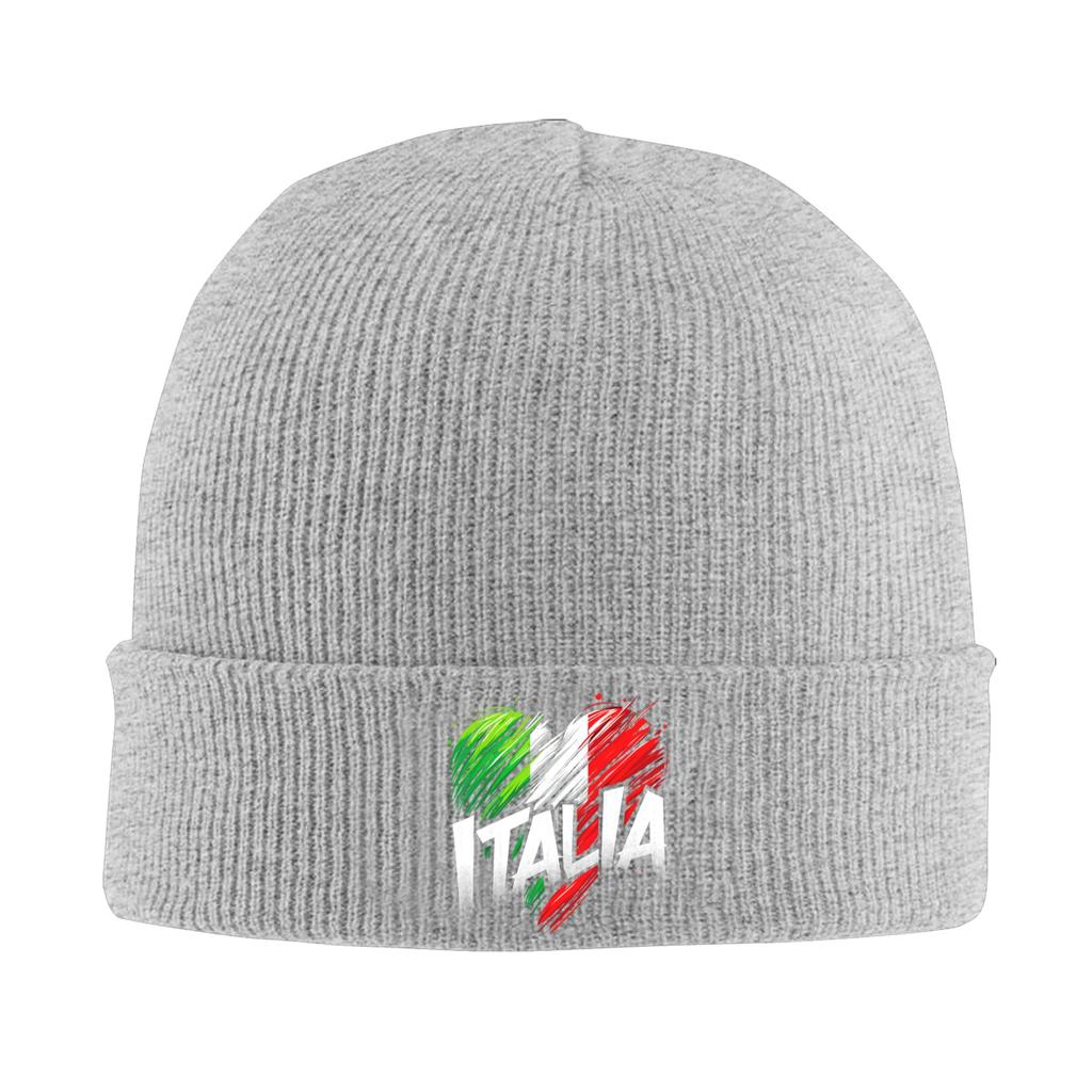 Italy Italian Flag Italia Heart Knitted Hat Womens Unisexs Skullies Beanies Winter Hats Acrylic  Casual Melon Cap