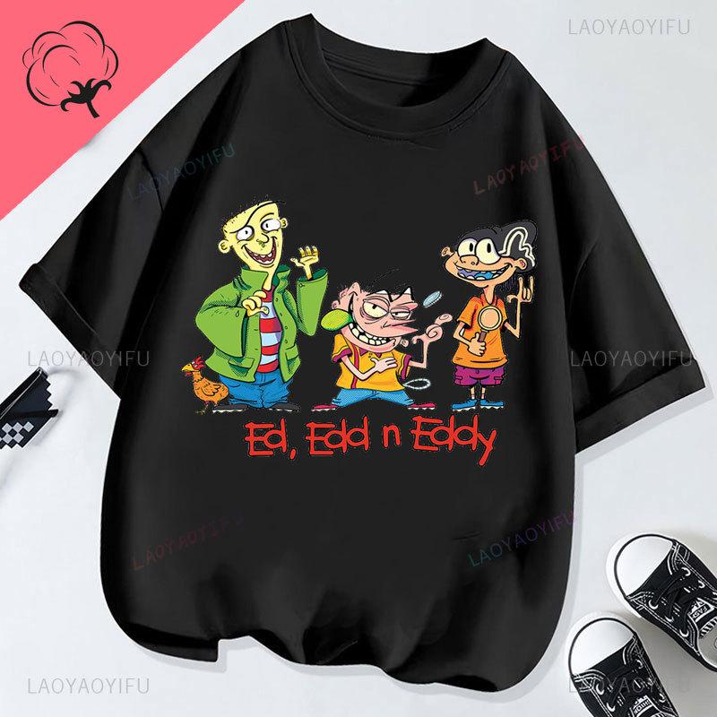 Ed Edd  Eddy Tv Show Shirt Novelty Cartoon Kawaii Cute Casual Funny Comic Printed Y2k Clothes Grahic T Shirts Cotton Unisex Top