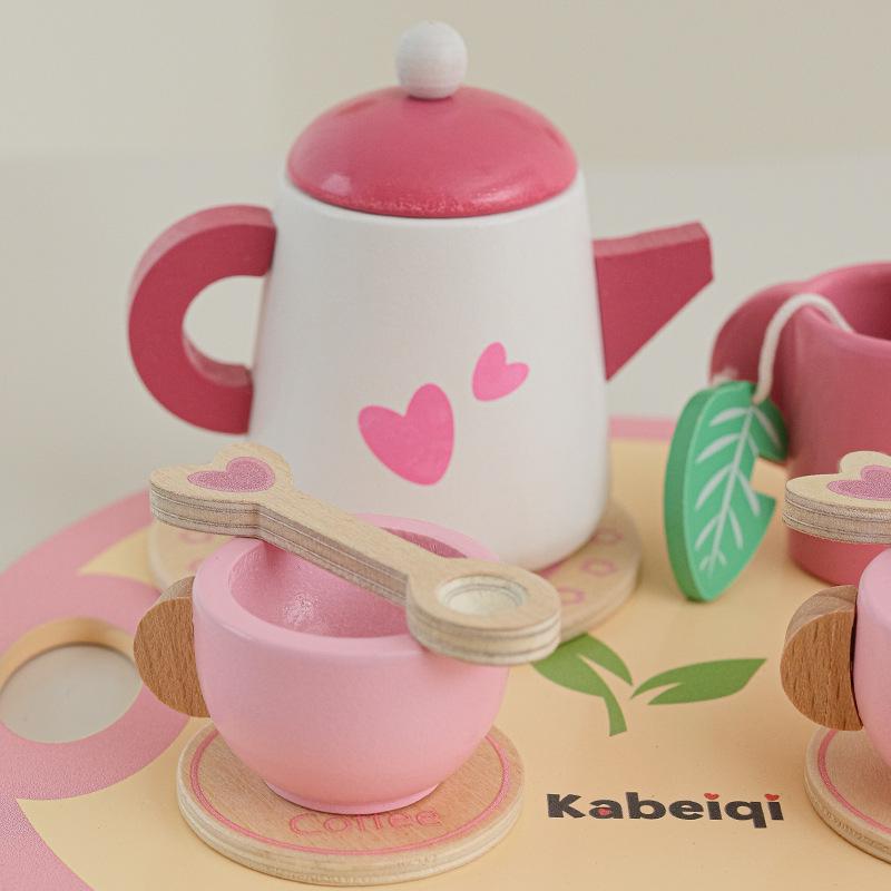 Child's Wooden Afternoon Tea Set: Pretend Play Toy for Social Skills